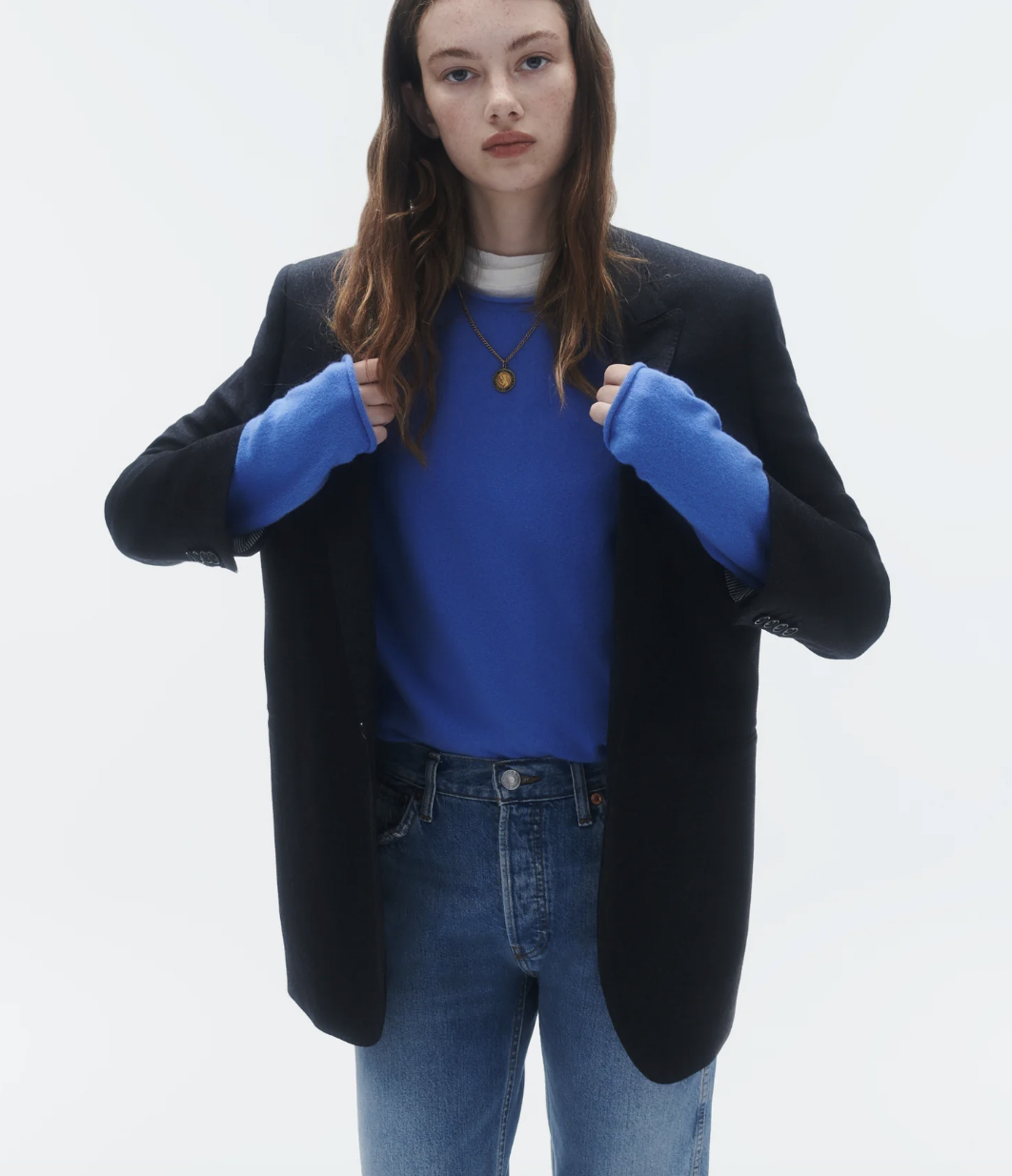 Oversized Crew in Dawn Blue.